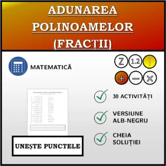 Exercițiu de asociere: Adunarea polinoamelor (fracții)