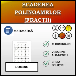 Domino: Scăderea polinoamelor (fracții)