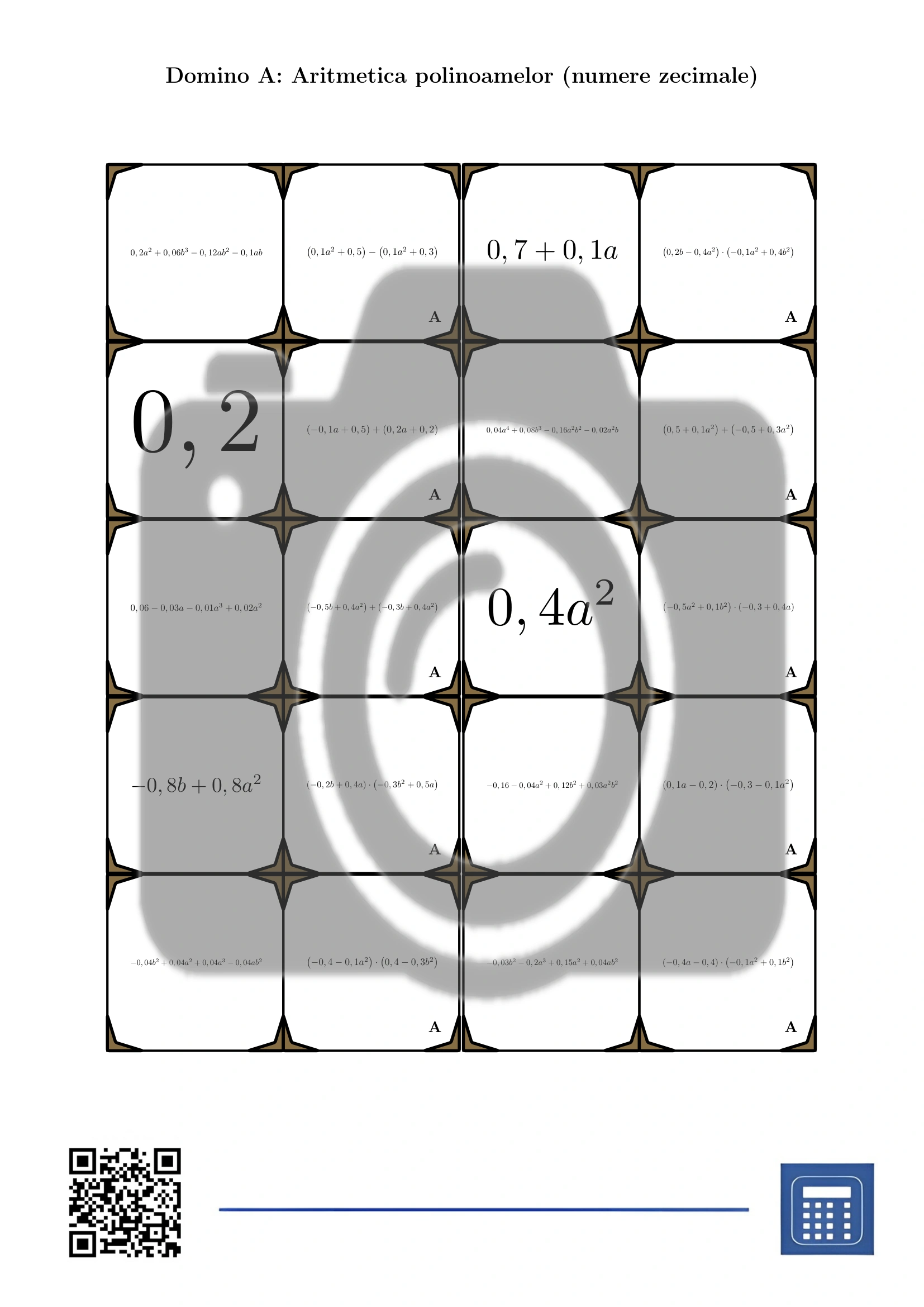 Domino: Aritmetica polinoamelor (numere zecimale) - imagine 2