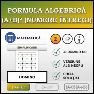 Domino: Formula algebrică (A+B)² (numere întregi), simplificare