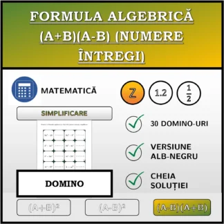 Domino: Formula algebrică (A+B)(A-B) (numere întregi), simplificare
