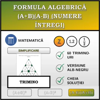 Trimino: Formula algebrică (A+B)(A-B) (numere întregi), simplificare