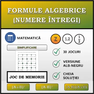 Joc de memorie: Formule algebrice (numere întregi), simplificare