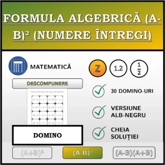 Domino: Formula algebrică (A-B)² (numere întregi), descompunere