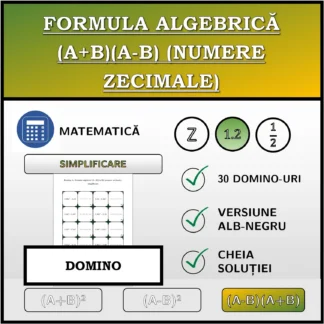 Domino: Formula algebrică (A+B)(A-B) (numere zecimale), simplificare