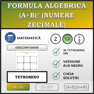 Tetromino: Formula algebrică (A+B)² (numere zecimale), descompunere