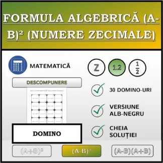 Domino: Formula algebrică (A-B)² (numere zecimale), descompunere