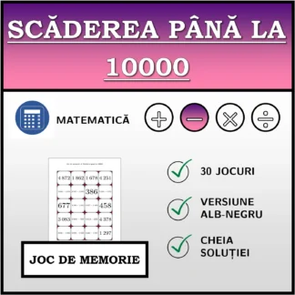 Joc de memorie: Scăderea până la 10000