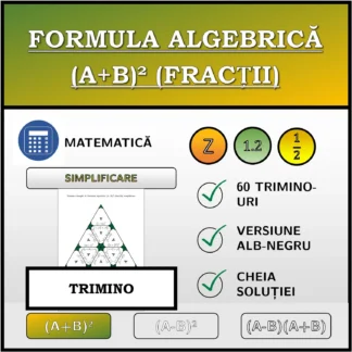 Trimino: Formula algebrică (A+B)² (fracții), simplificare