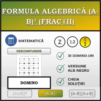 Domino: Formula algebrică (A-B)² (fracții), descompunere