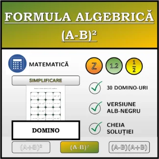 Domino: Formula algebrică (A-B)², simplificare