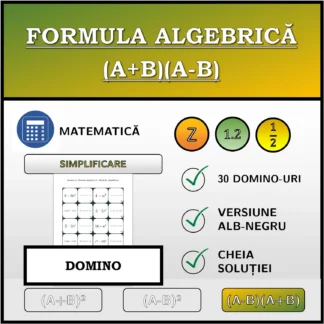 Domino: Formula algebrică (A+B)(A-B), simplificare