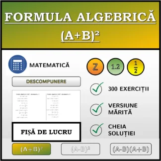 Fișă de lucru: Formula algebrică (A+B)², descompunere