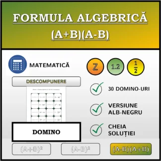 Domino: Formula algebrică (A+B)(A-B), descompunere
