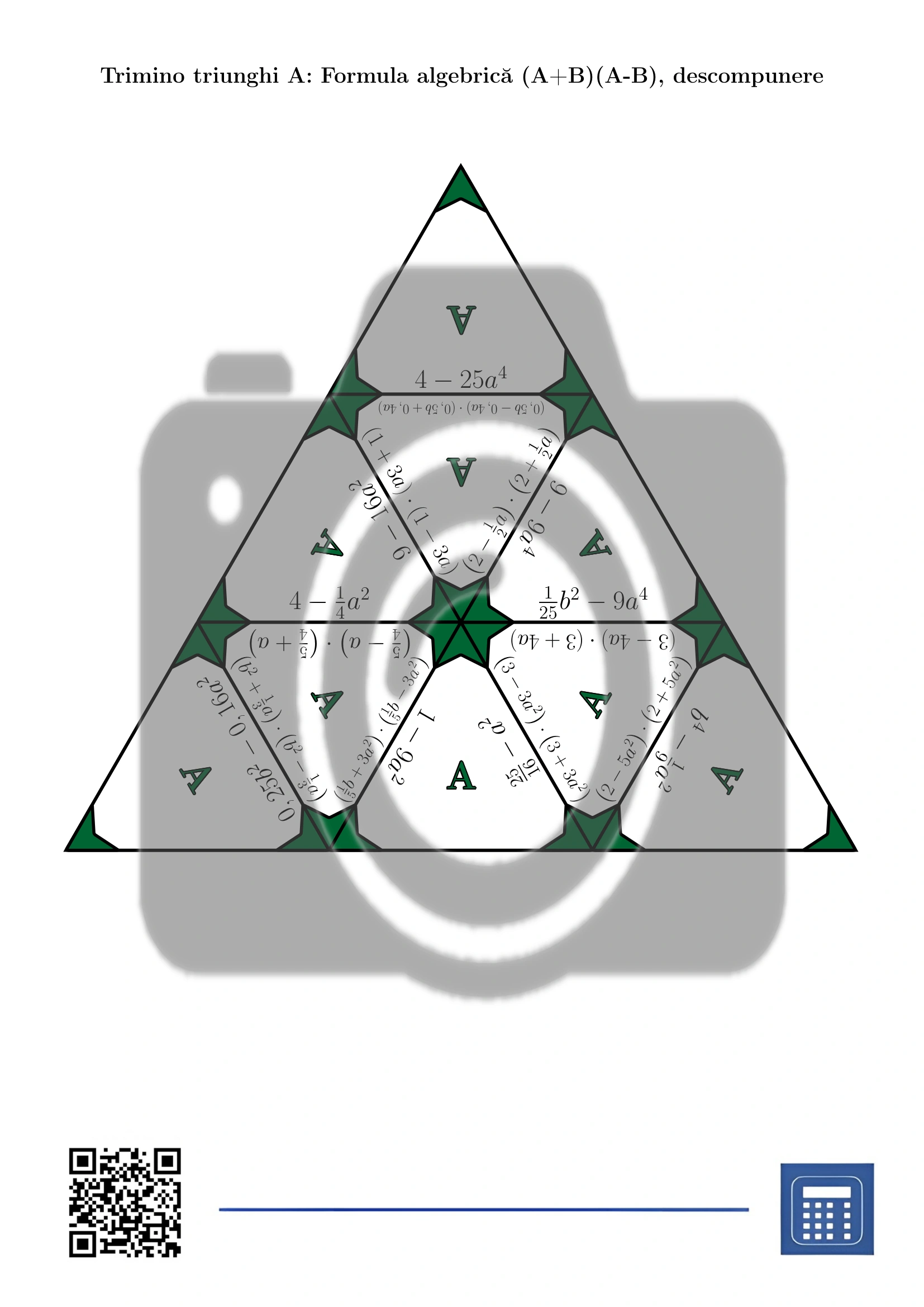 Trimino: Formula algebrică (A+B)(A-B), descompunere - imagine 2