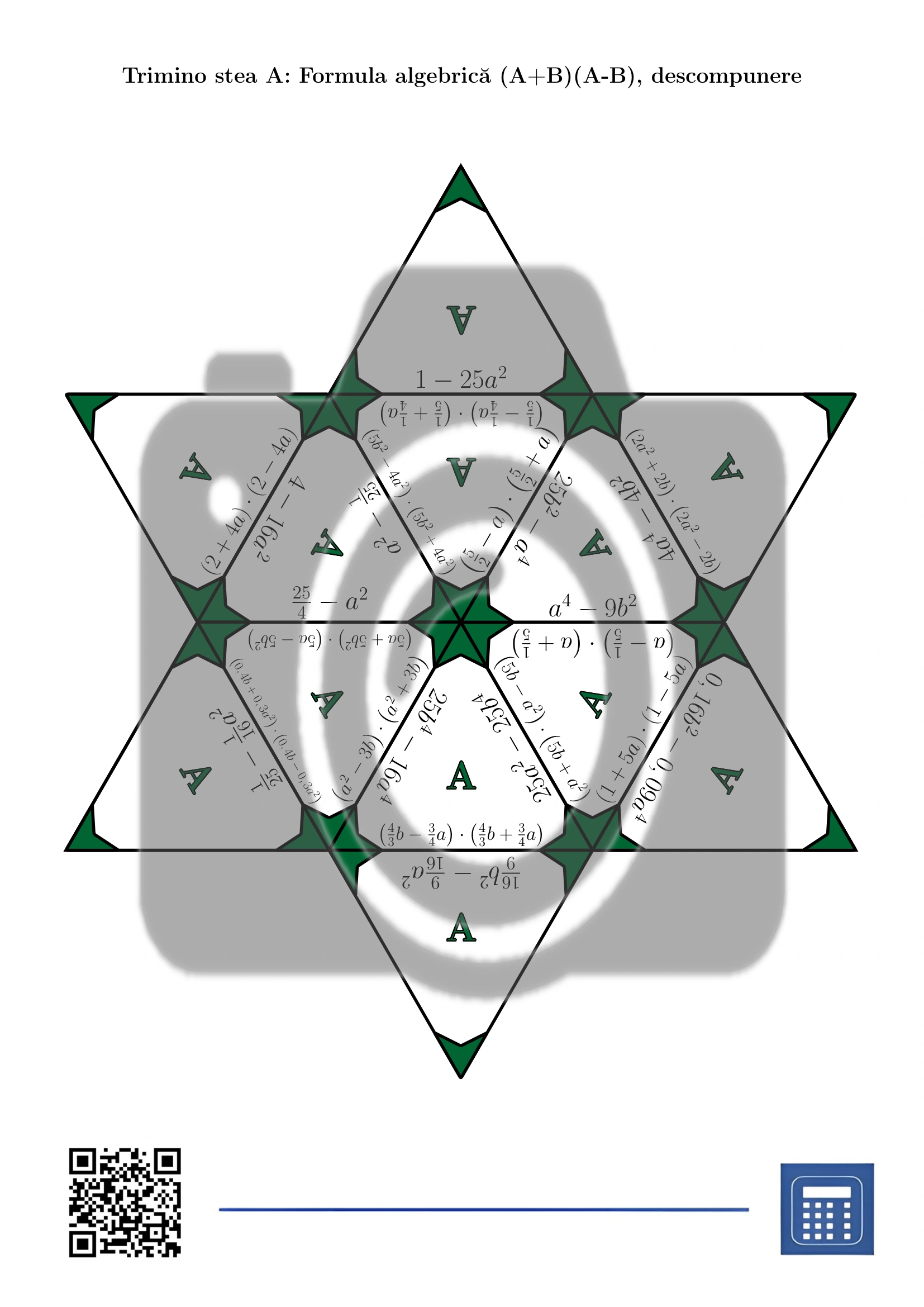 Trimino: Formula algebrică (A+B)(A-B), descompunere - imagine 4