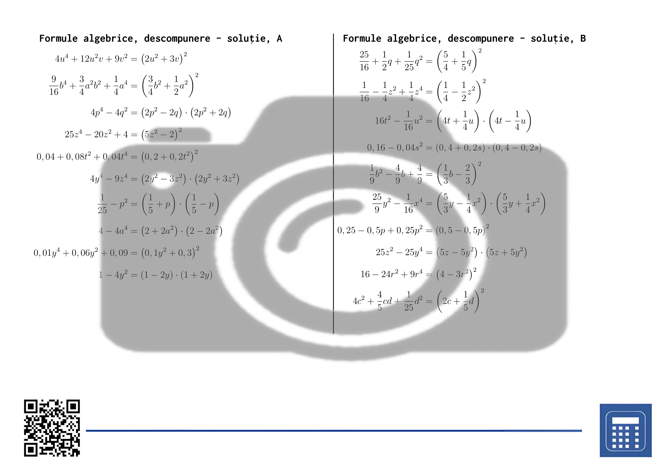 Fișă de lucru: Formule algebrice, descompunere - imagine 4