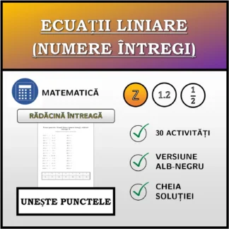 Exercițiu de asociere: Ecuații liniare (numere întregi), rădăcină întreagă