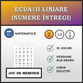 Joc de memorie: Ecuații liniare (numere întregi)