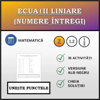 Exercițiu de asociere: Ecuații liniare (numere întregi)