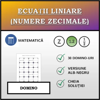 Domino: Ecuații liniare (numere zecimale)