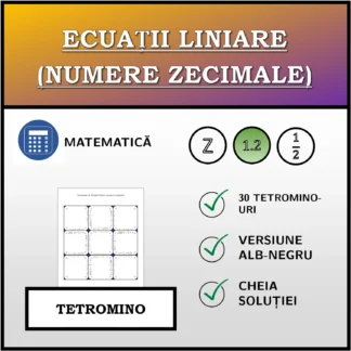 Tetromino: Ecuații liniare (numere zecimale)