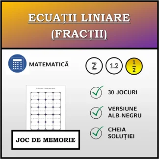 Joc de memorie: Ecuații liniare (fracții)