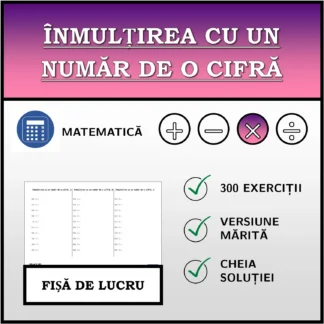 Fișă de lucru: Înmulțirea cu un număr de o cifră