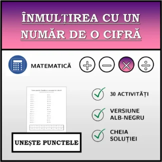 Exercițiu de asociere: Înmulțirea cu un număr de o cifră