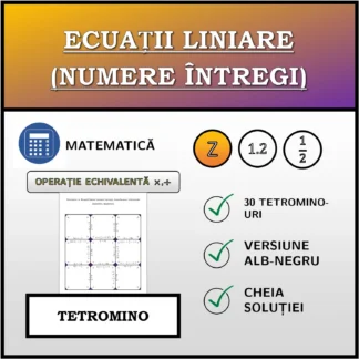 Tetromino: Ecuații liniare (numere întregi), transformare echivalentă (înmulțire, împărțire)