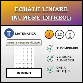 Domino: Ecuații liniare (numere întregi), diferite tipuri de rădăcini