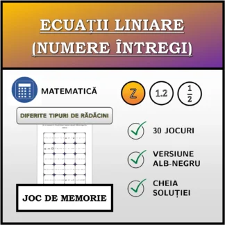 Joc de memorie: Ecuații liniare (numere întregi), diferite tipuri de rădăcini