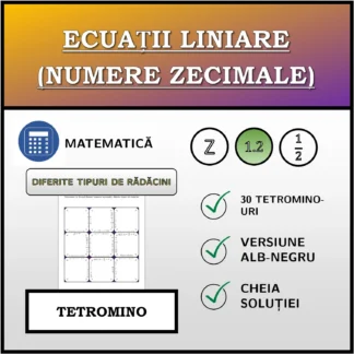 Tetromino: Ecuații liniare (numere zecimale), diferite tipuri de rădăcini