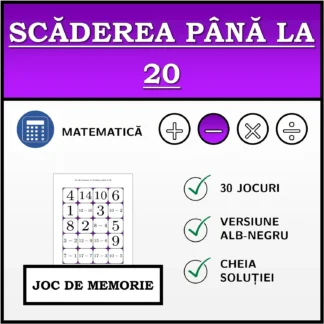 Joc de memorie: Scăderea până la 20
