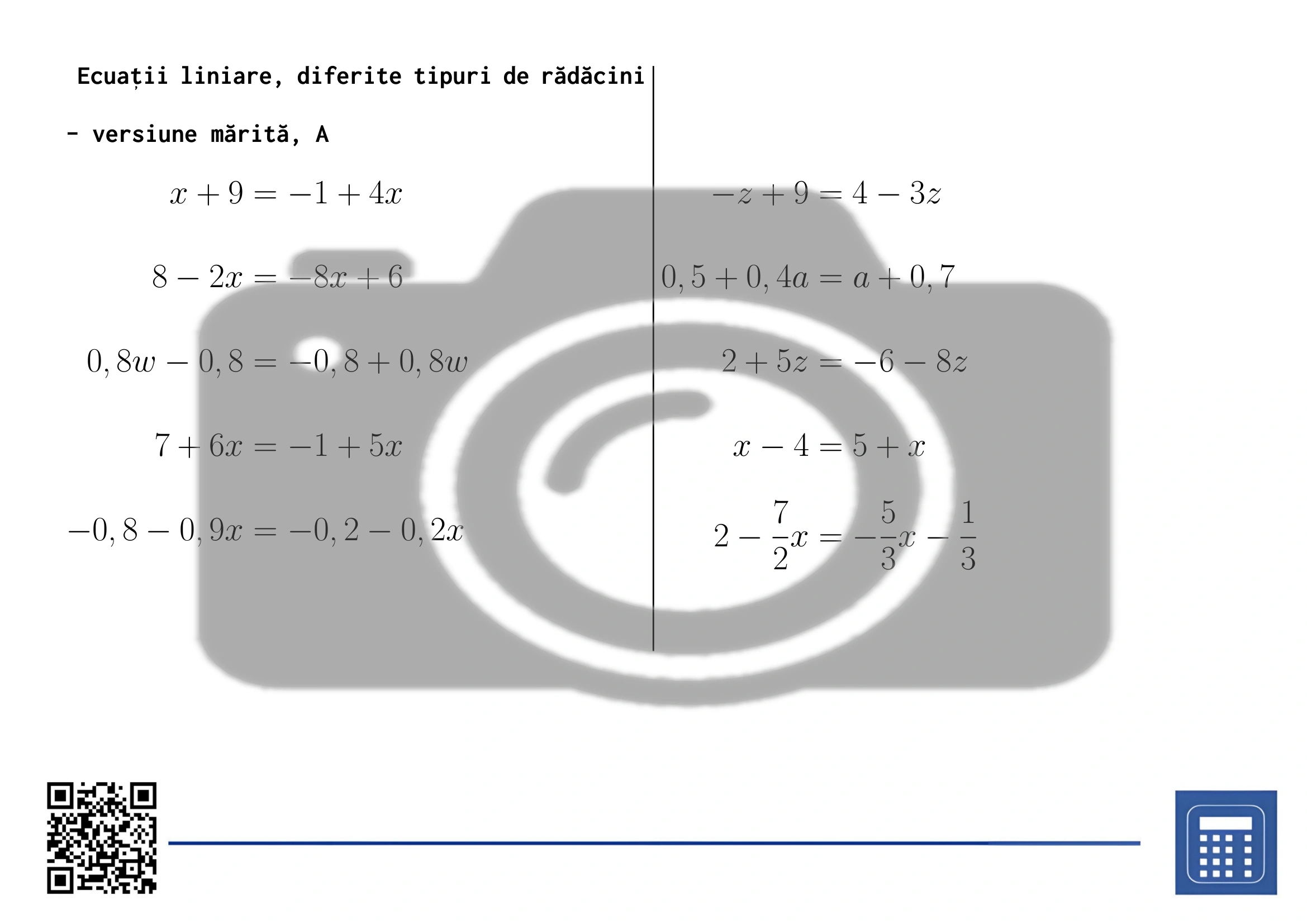 Fișă de lucru: Ecuații liniare, diferite tipuri de rădăcini - imagine 3