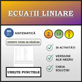 Exercițiu de asociere: Ecuații liniare, diferite tipuri de rădăcini