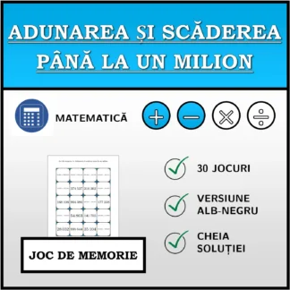 Joc de memorie: Adunarea și scăderea până la un milion