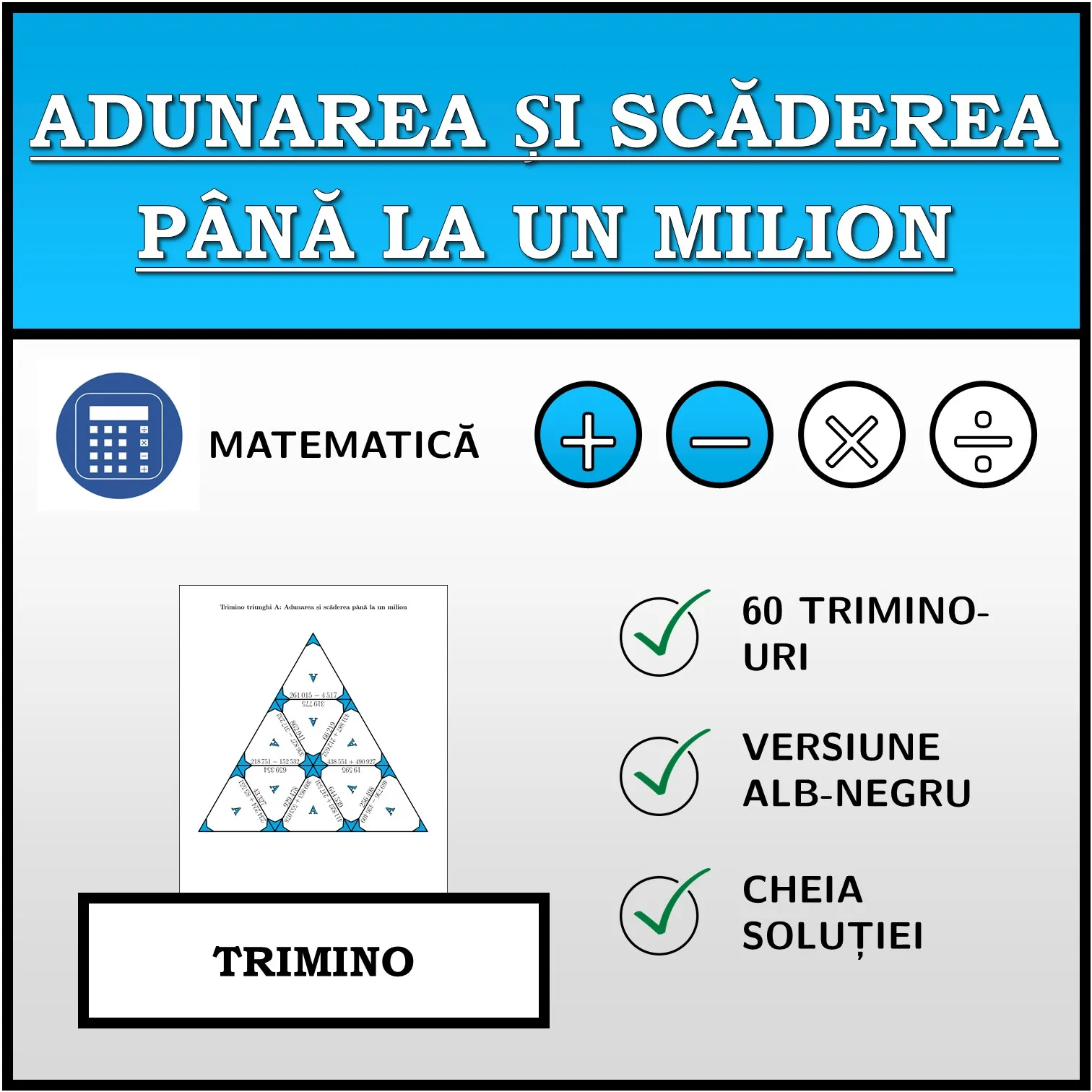 Trimino: Adunarea și scăderea până la un milion
