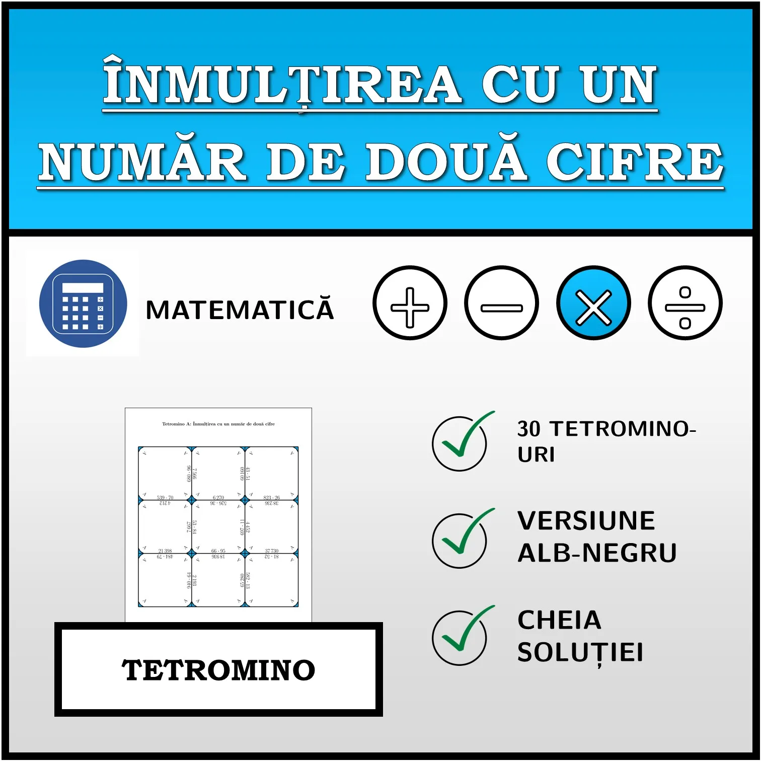 Tetromino: Înmulțirea cu un număr de două cifre