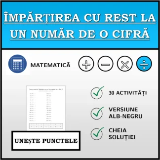 Exercițiu de asociere: Împărțirea cu rest la un număr de o cifră