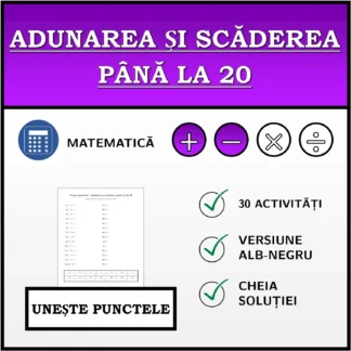Exercițiu de asociere: Adunarea și scăderea până la 20