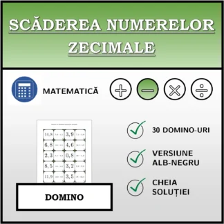 Domino: Scăderea numerelor zecimale