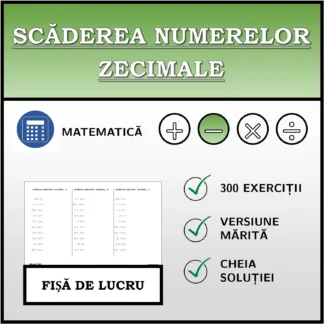 Fișă de lucru: Scăderea numerelor zecimale