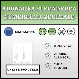 Exercițiu de asociere: Adunarea și scăderea numerelor zecimale