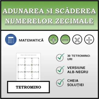 Tetromino: Adunarea și scăderea numerelor zecimale