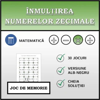 Joc de memorie: Înmulțirea numerelor zecimale