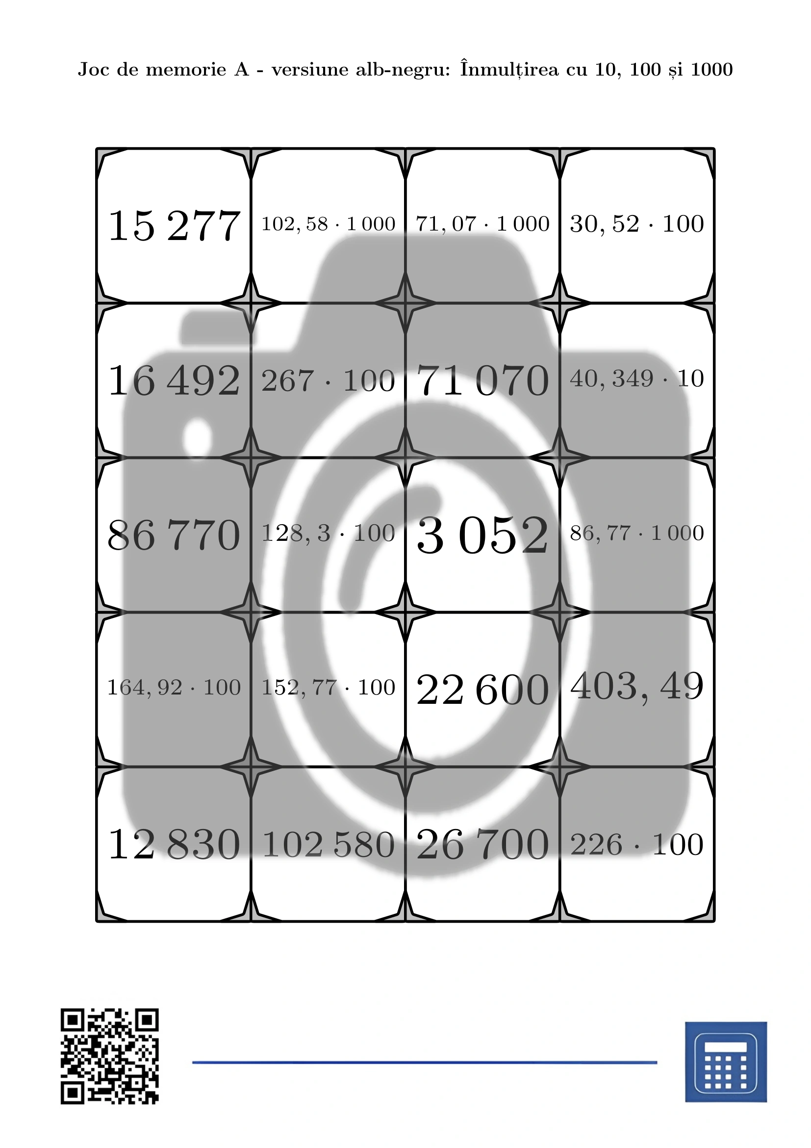 Joc de memorie: Înmulțirea cu 10, 100 și 1000 - imagine 3