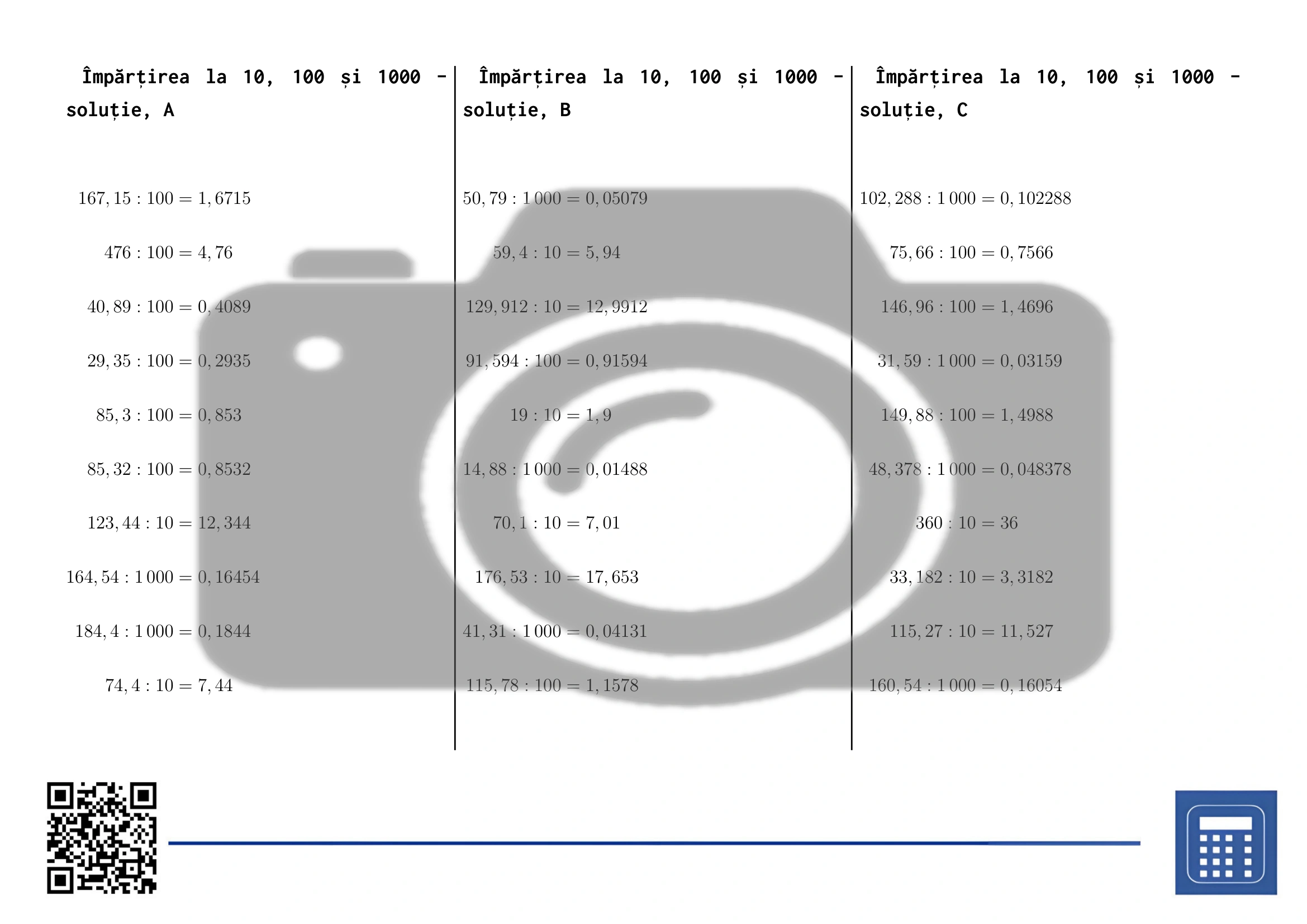 Fișă de lucru: Împărțirea la 10, 100 și 1000 - imagine 4