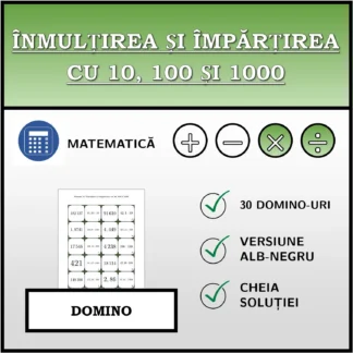 Domino: Înmulțirea și împărțirea cu 10, 100 și 1000