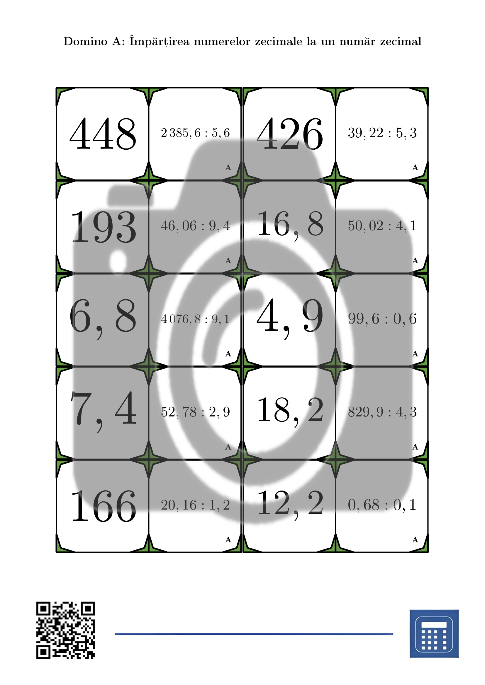 Domino: Împărțirea numerelor zecimale la un număr zecimal - imagine 2